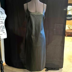 Black leather dress